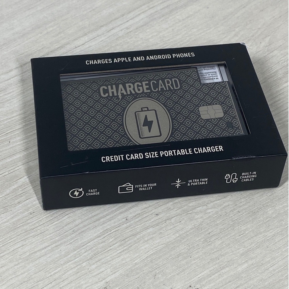 AquaVault ChargeCard Ultra Thin Credit Card Size Portable Power Bank Charger